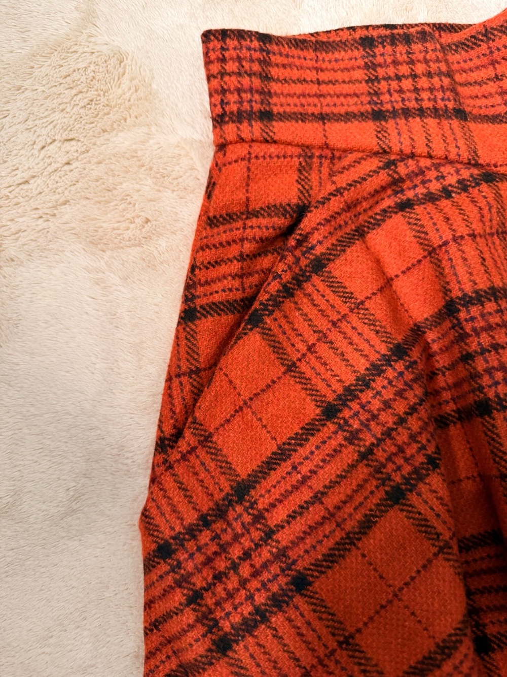 ‼️🍁Fall Retro A-Line orange  Plaid Skirt‼️🍁 - Picture 2 of 4